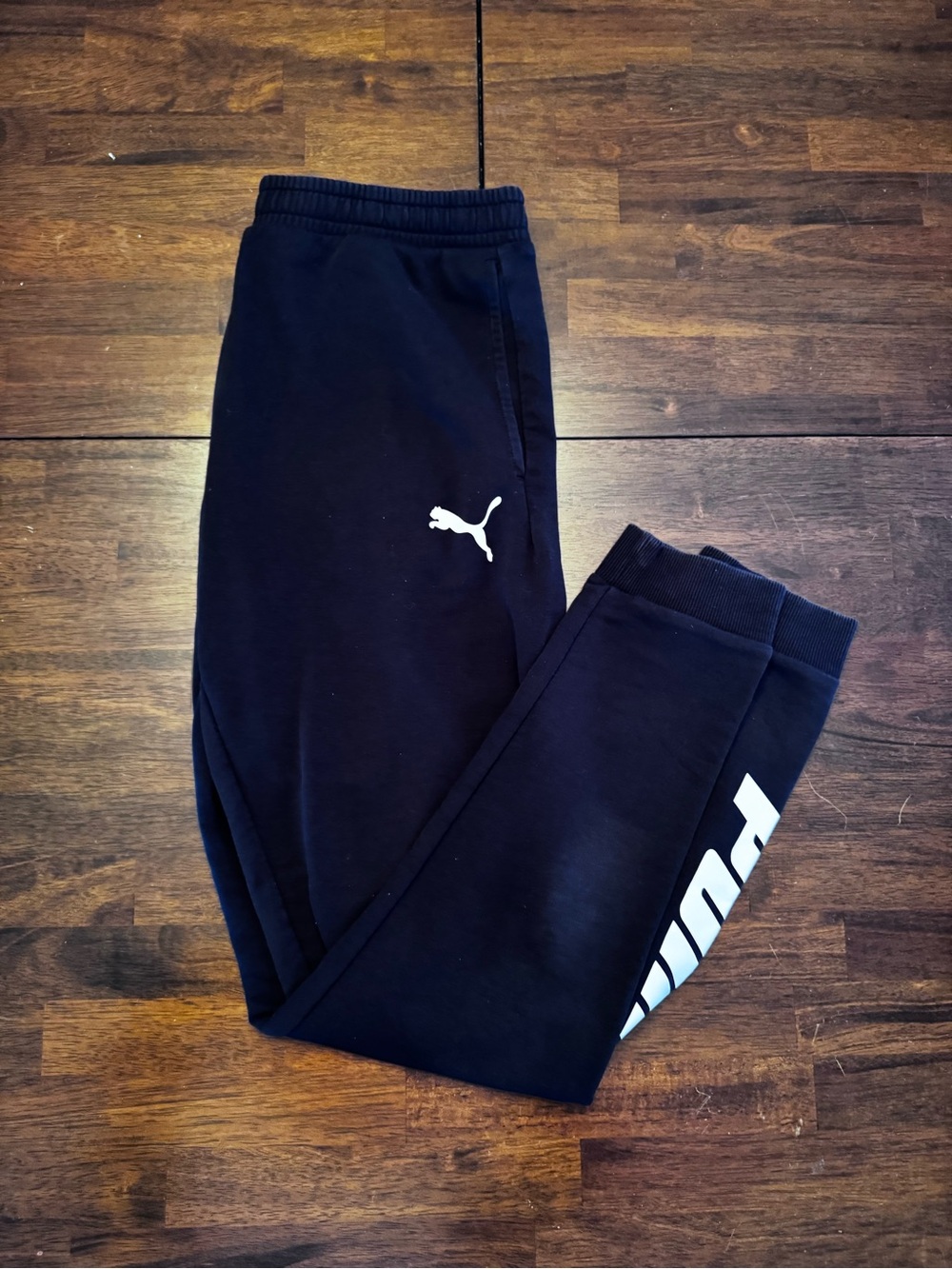 Puma Black Sweatpants with White Logo